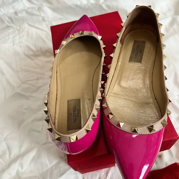 Valentino Rockstud Ballerina Flats sz 40 - Picture 2 of 4